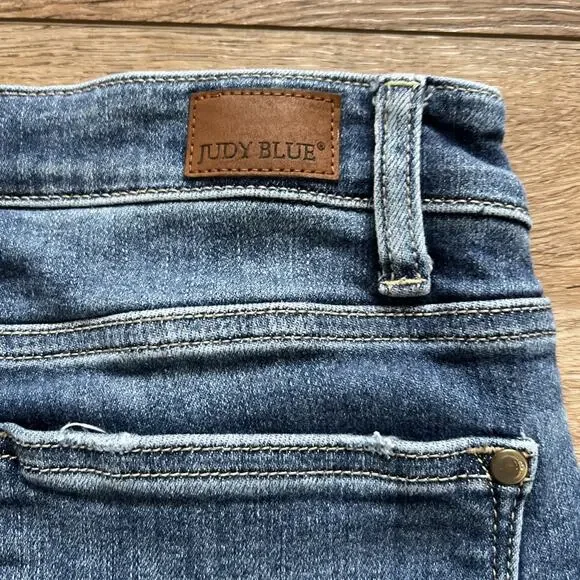 Judy Blue Jeans Women 11/30 Skinny Fit Button Fly Distressed Casual Stretch Boho - Picture 11 of 12